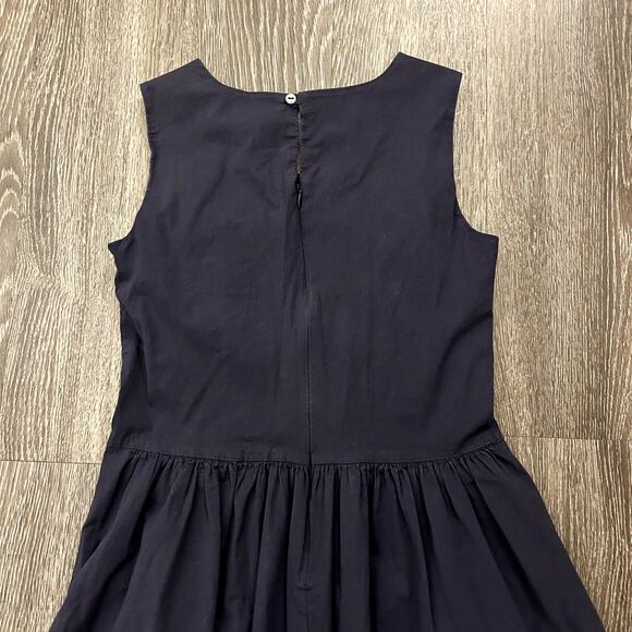 EUC Saint James Navy Cotton Fit & Flare Sleeveless Dress 4 Classic French Style - Picture 12 of 14